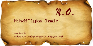 Mihályka Ozmin névjegykártya